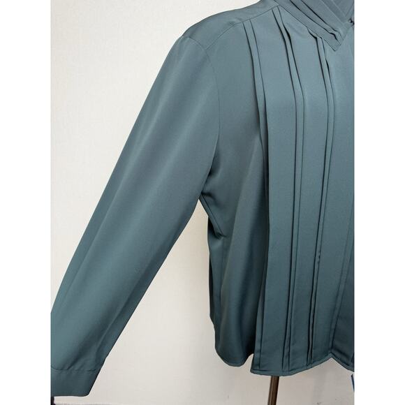 Notations Women's Blouse Sz 16 Button Up Long Sleeves Pinch Pleated Fronted NWT - Picture 3 of 16